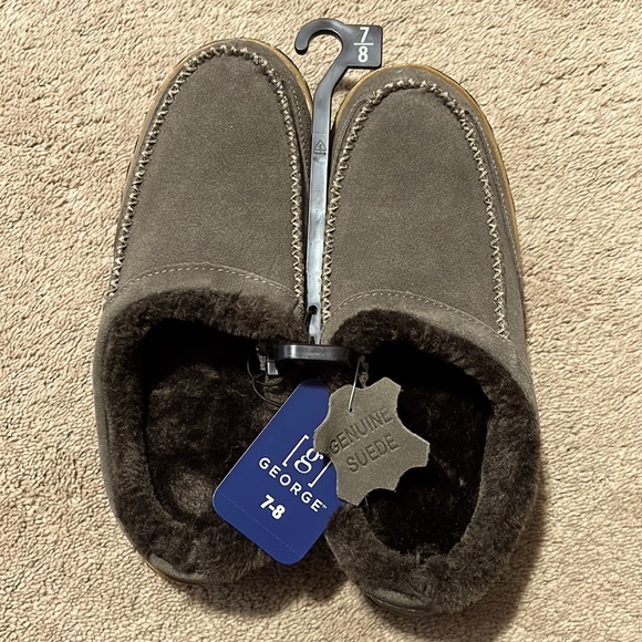 George Men's Genuine Suede Woodcliff Slipper Clogs Size 7/8 - Picture 2 of 6